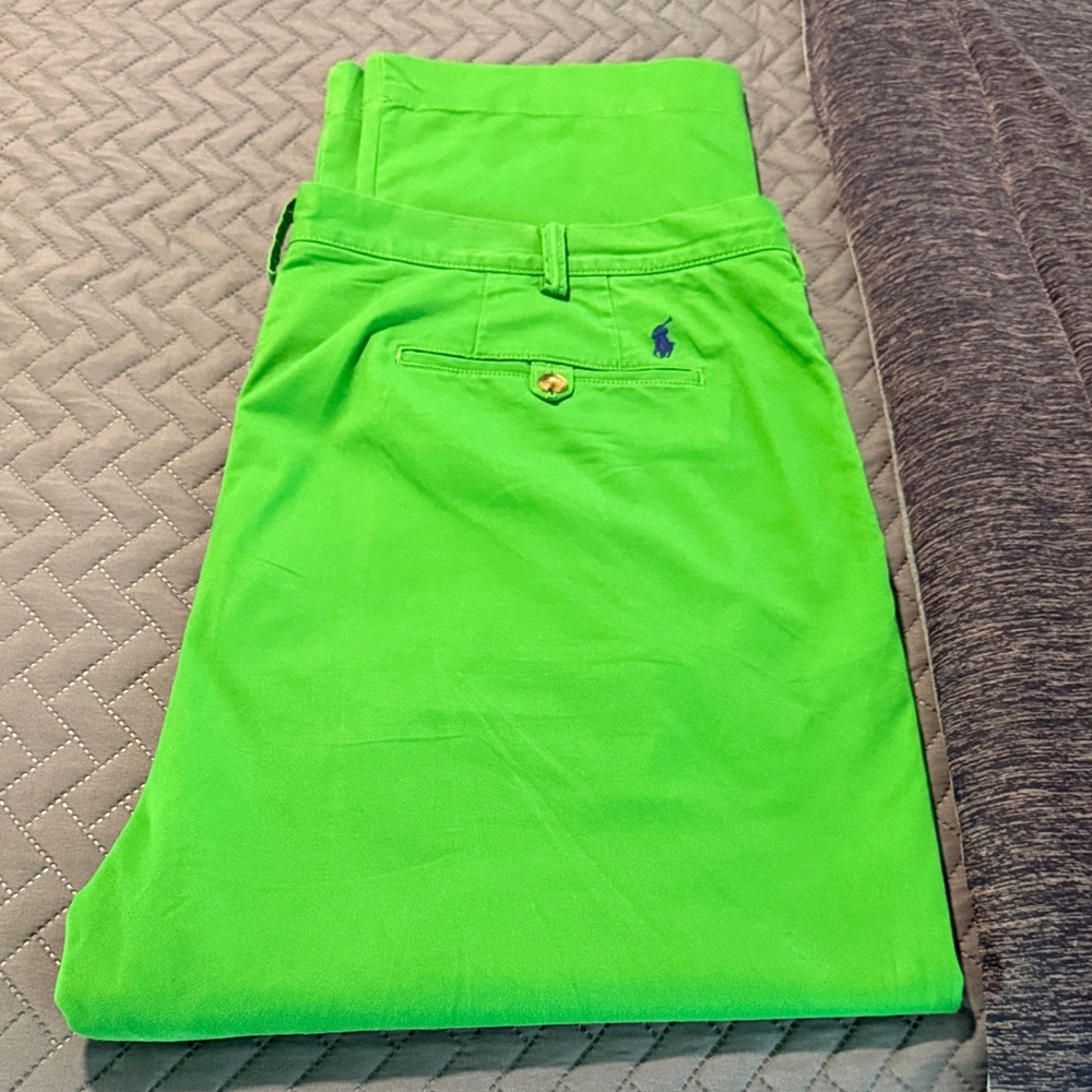 Big And Tall Polo By Ralph Lauren Chinos Bright Green. View 5